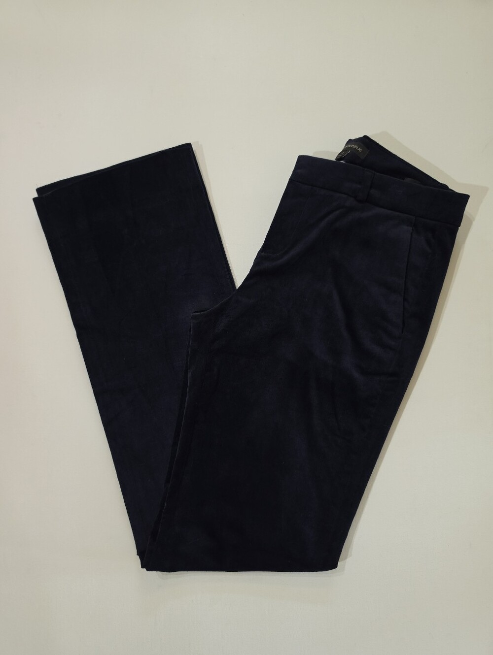 Banana Republic Logan Velvet Trouser Pants Womens 4 Navy Blue Retro Minimalist - Picture 1 of 7